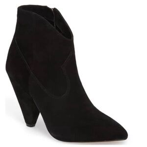 Vince Camuto Black Suede Short Western Booties 10